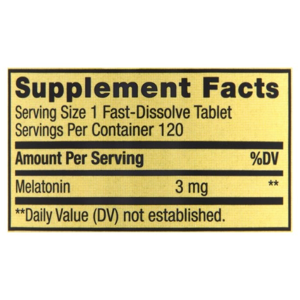 Melatonina 3mg, 120 Comprimidos Sublingual, Spring Valley