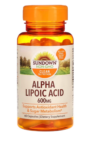 Ácido Alfalipoico, 600mg, 60 Cápsulas, Sundown