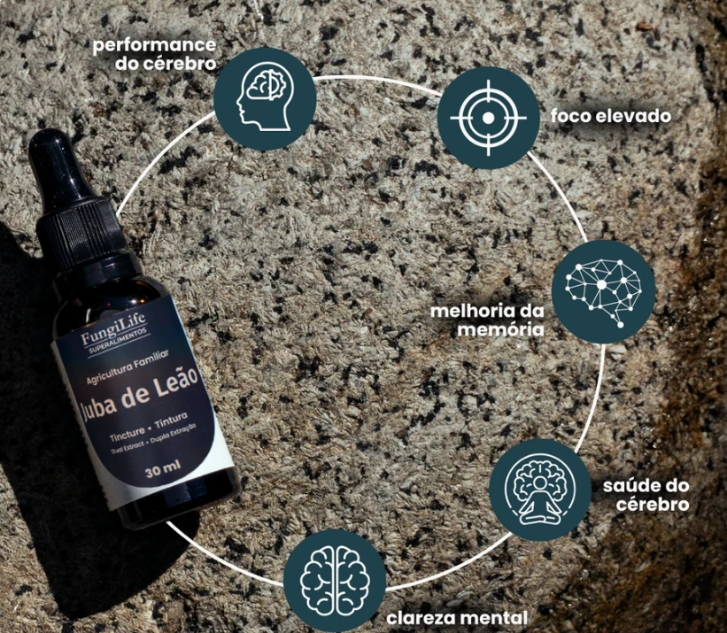 Cogumelo Juba de Leão, 30ml Extrato Líquido, Microdose Life