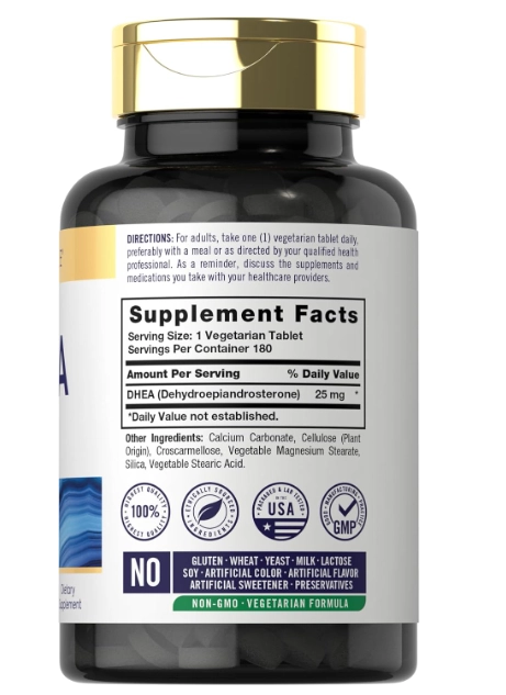 Dhea 25mg, 180 Comprimidos, Carlyle