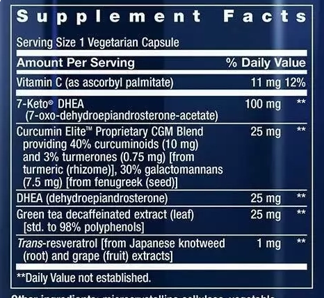 Dhea Complete 25mg 7-keto 100mg 60 Capsulas, Life Extension