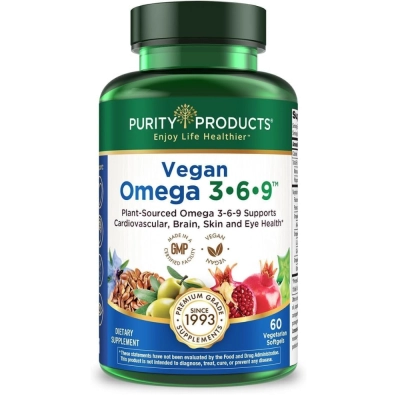 Ômega 3-6-9 Vegano e Vegetariano, 60 Cápsulas, Purity Products Ômega 3-6-9 Vegano e Vegetariano, 60 Cápsulas, Purity Products