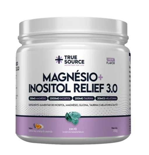 Magnésio + Inositol Relief 3.0, Sabor Camomila e Lavanda, 350g, True Source