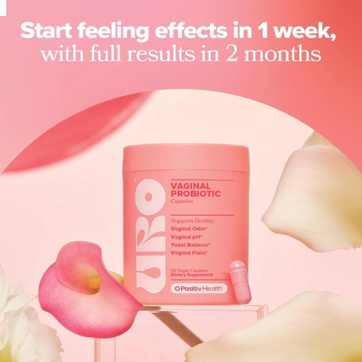 URO Probióticos Vaginais para Mulheres pH Balance com Prebióticos e Mistura de Probióticos Lactobacillus, 60 Cápsulas, O