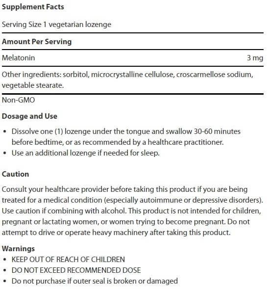 Melatonina 3mg, 60 Comprimidos Sublinguais, Life Extension