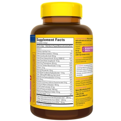 Pré-Natal com Ácido Fólico e DHA, 90 Cápsulas, Nature Made