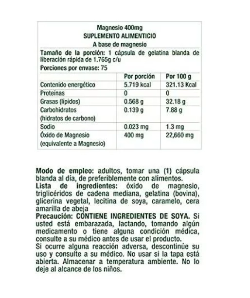 Magnésio, 400Mg, 75 Cápsulas, Natures Bounty