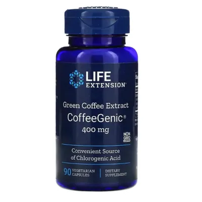 CoffeeGenic, Extrato de Café Verde, 400 mg, 90 Cápsulas, Life Extension