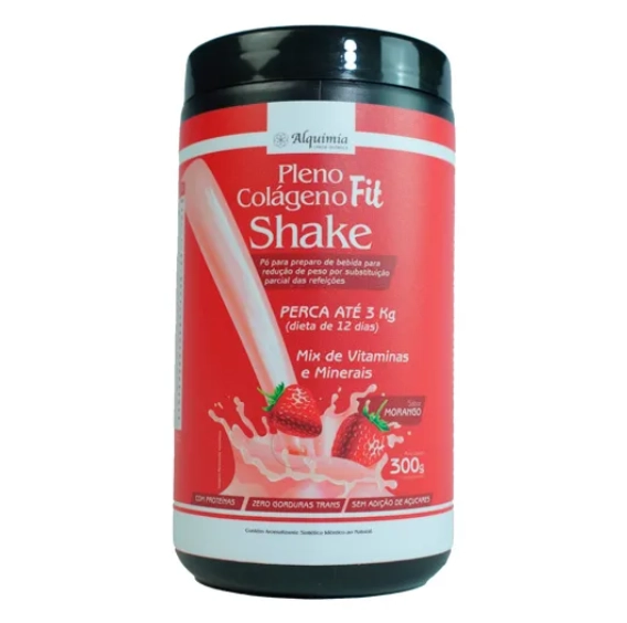 Pleno Colágeno Fit Shake, 300g, Morango, Alquimia