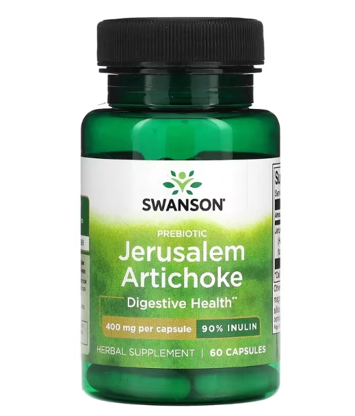 Prebiótico Alcachofra de Jerusalém 400mg, 60 Cápsulas, Swanson