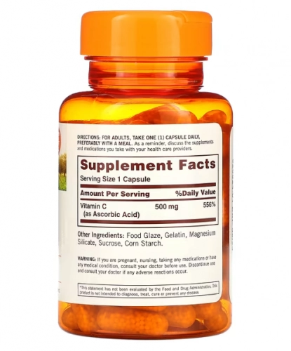 Vitamina C, 500mg, 90 Cápsulas, Liberação Programada, Sundown