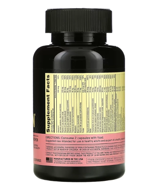 Multivitamínico Opti-Women, 60 Cápsulas, Optimum Nutrition