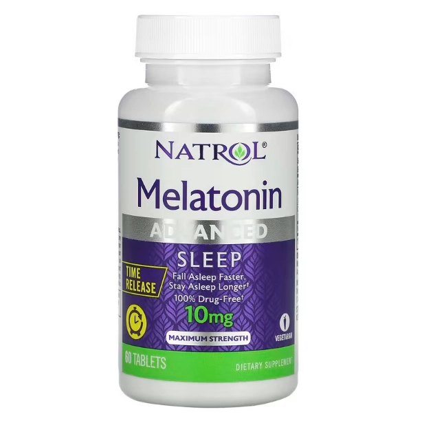 Melatonina, 10mg, Time Release (Liberação Prolongada), 60 Comprimidos, Natrol