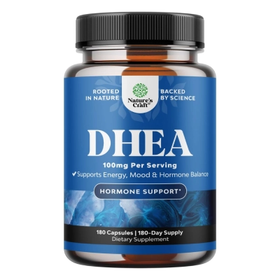 DHEA, 100mg, Equilíbrio Hormonal e Vitalidade, 180 Cápsulas, Nature's Craft