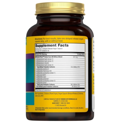 Ultimate Flora Probiotic Colon Care, Probiótico para Cuidados com o cólon, 80 bilhões de UFC, 30 Cápsulas, Renew Life