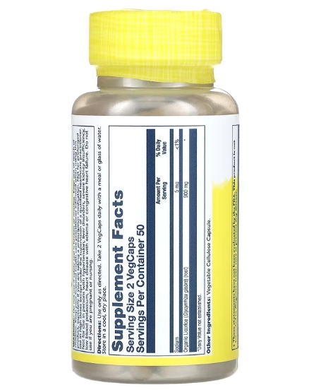 Licorice Root, Raiz de Alcaçuz, 900mg, 100 VegCaps, Solaray