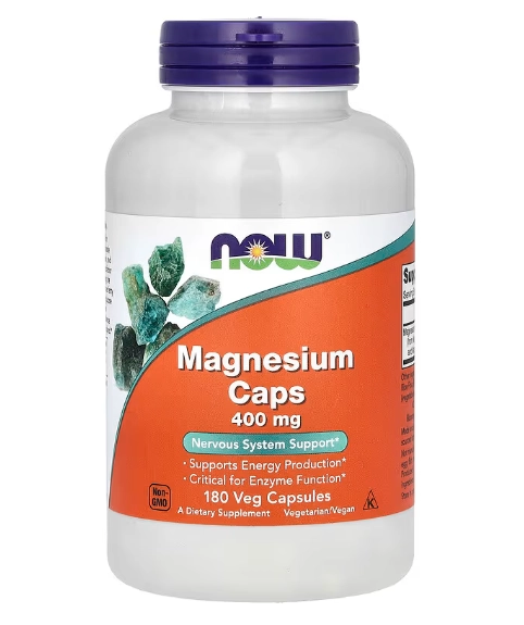 Magnésio, 400mg, 180 Cápsulas, Now