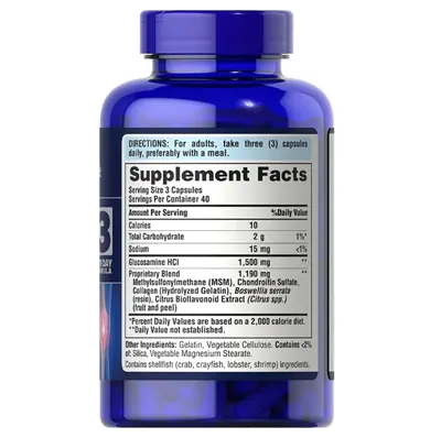 Glucosamina, Condroitina & MSM, 120 Cápsulas Liberação Rápida, Puritan's Pride