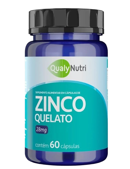 Zinco Quelato 28mg, 60 Cápsulas, QualyNutri
