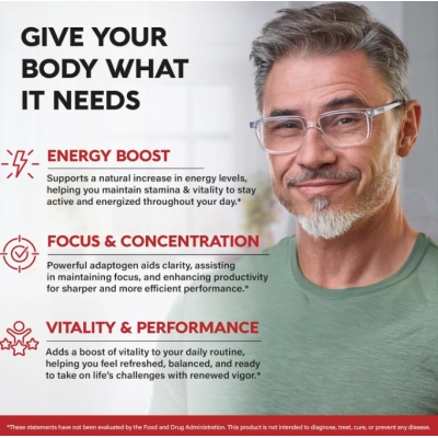 Panax Ginseng 15.000mg, Ginseng Vermelho Coreano para Homens, 120 Cápsulas, Nutra Harmony