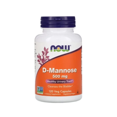 D-Mannose 500mg, Saúde da Bexiga, Conforto Urinário e Qualidade de Vida, Cápsulas, Now