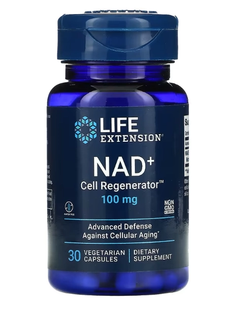 NAD+ Cell Regenerator, 100mg, 30 Cápsulas, Life Extension