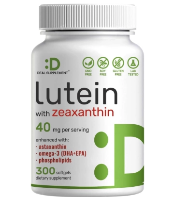 Luteína 40mg e Zeaxantina com Astaxantina, 300 Cápsulas, Deal Suplement