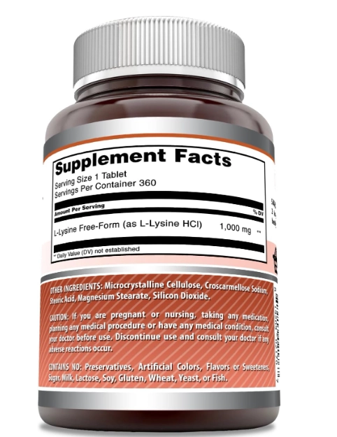 L-Lisina 1000mg, 360 Comprimidos, Amazing Formulas