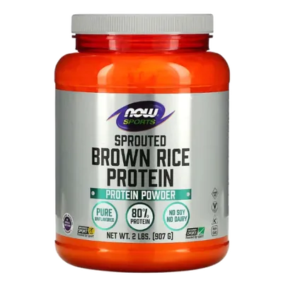 Proteína de Arroz Marrom Germinado,907g, Now