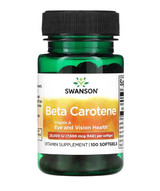 Beta Carotene 25000IU, 100 Softgels, Swanson