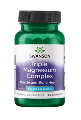 Triplo Magnésio Complex, 400Mg, 30 Cápsulas, Swanson