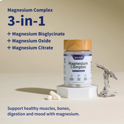 TrioMagnesium Complex, 400mg, 60 Cápsulas, Snap