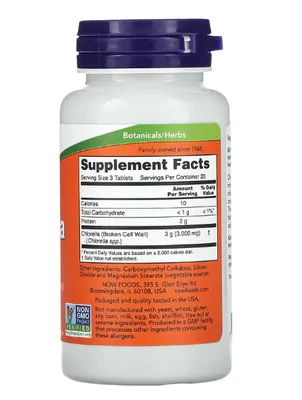 Chlorella, 1.000mg, 60 Comprimidos, Now