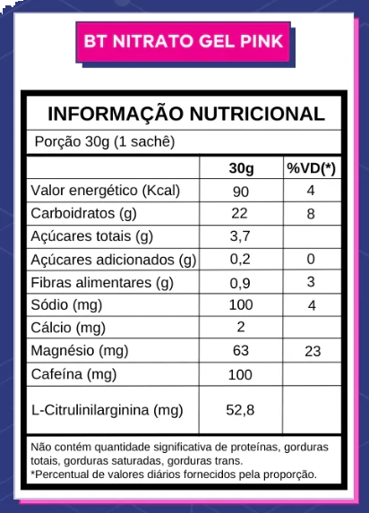 BT 400 Nitrato Gel, Com L-Citrulinilarginina, Sabor Pink Lemonade, 30g cada, Caixa com 10, Dobro