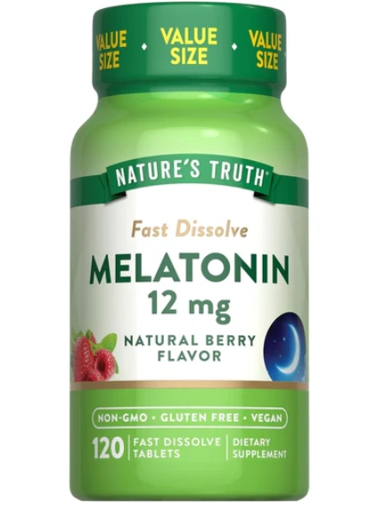 Melatonina 12mg, 120 comprimidos de dissolução rápida, Nature's Truth