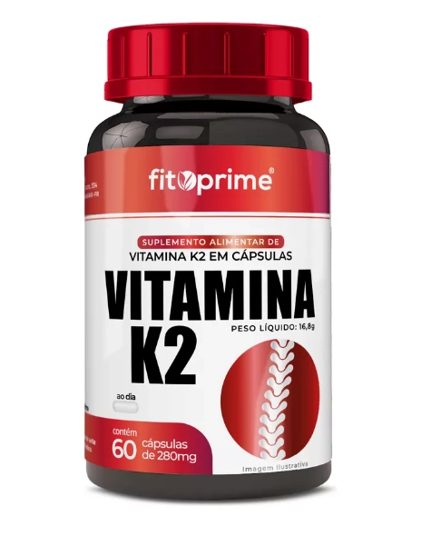 Vitamina K2 Menaquinona, 130mcg, 60 Cápsulas, Fitoprime