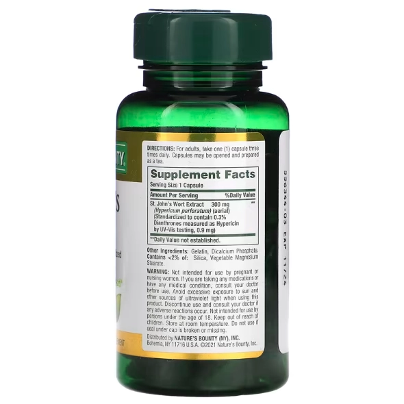 St. John's Wort (Erva de São João), 300mg, 100 cápsulas, Nature's Bounty
