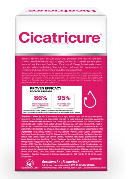 Anti Wrinkle Face & Neck Cream, 3-in-1, Creme Antirrugas com Retinol, 60g, Cicatricure