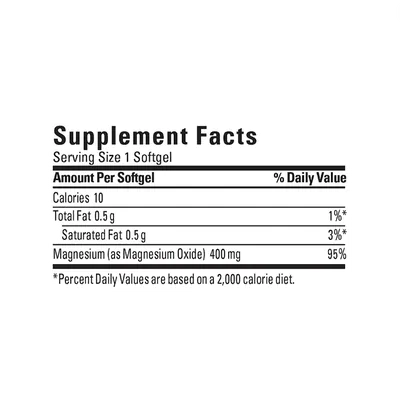 Magnésio, Força Extra, 400mg, 180 Cápsulas, Nature Made