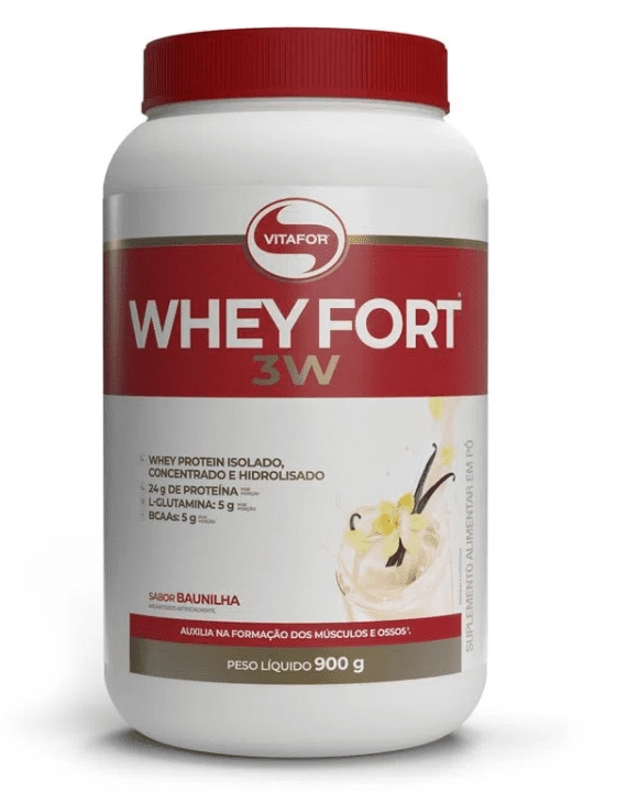 Whey Fort 3w, Sabor Baunilha, 900g, Vitafor