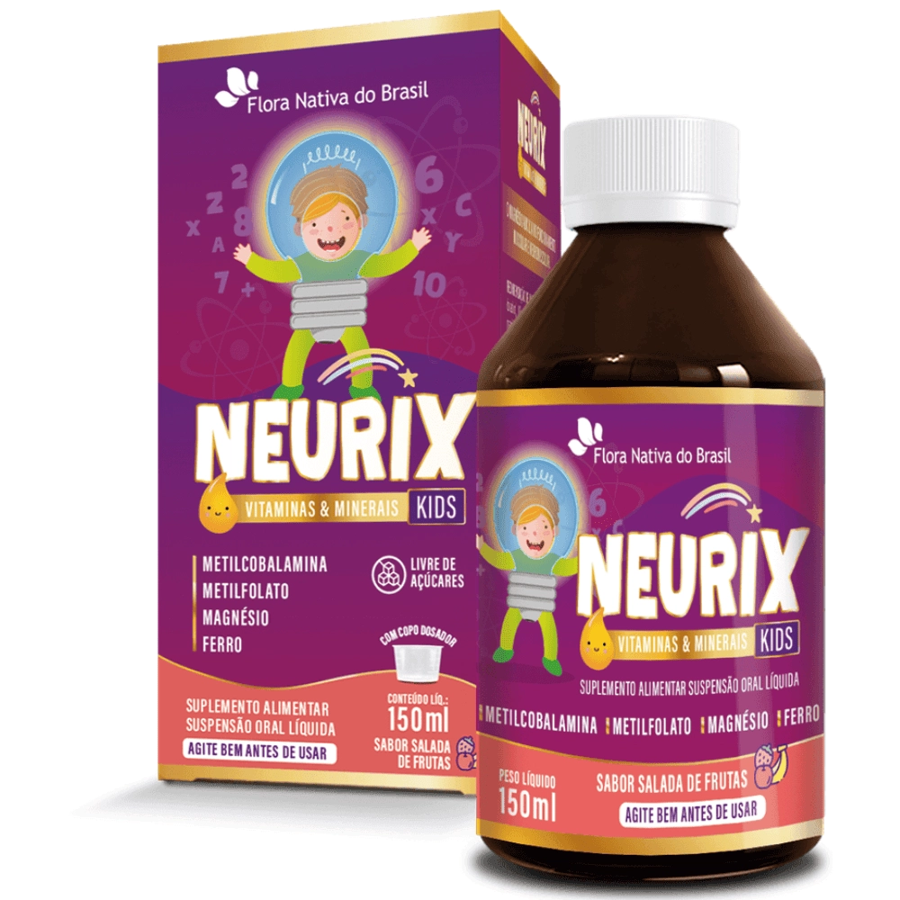  NEURIX (Mg, Fe, Metilfolato e B12) 150ml - Flora Nativa do Brasil