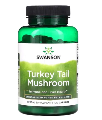 Turkey Tail Mushroom, Cogumelo Cauda de Peru, 120 Cápsulas, Swanson