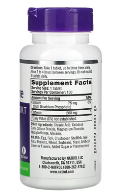 Cafeína, Força Extra, 200mg, 100 Comprimidos, Natrol