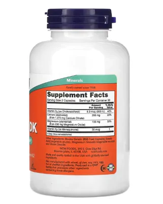 Cal-Mag DK, 180 cápsulas, Now