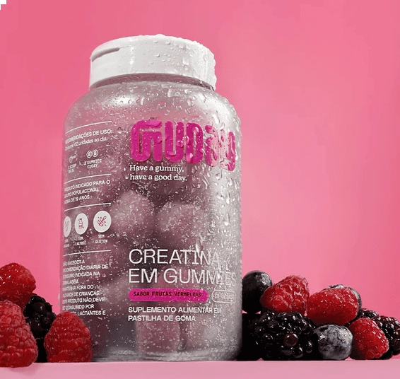 Creatina, 60 Gomas Sabor Frutas Vermelhas, Guday