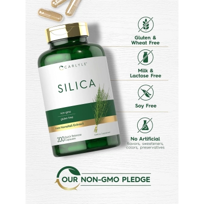 Silica, 500mg, 200 Cápsulas, Carlyle