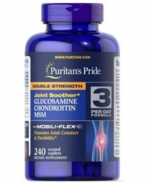 Glucosamina e Condroitina com MSM, Double Strenght, 240 Cápsulas, Puritan's Pride