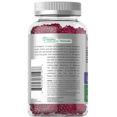 Black Elderberry, Sabugueiro Preto com Zinco e Vitamina C, 120 Gomas sabor Frutas Vermelhas, Horbaach