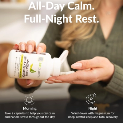 Magnésio Breakthrough, 7 Formas de Magnésio, 60 Cápsulas, Bioptimizers