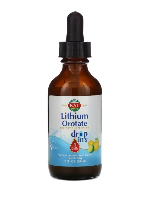 Orotato de Lithium Liquido, Sabor Lima Limão, 60 ml, KAL
